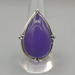925 Sterling zilveren ring met paarse Jade 19 mm
