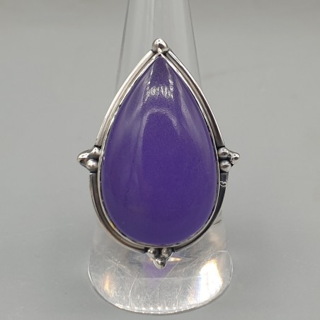 925 Sterling zilveren ring met paarse Jade 19 mm