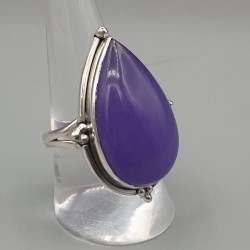 925 Sterling zilveren ring met paarse Jade 19 mm