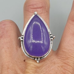 925 Sterling zilveren ring met paarse Jade 19 mm
