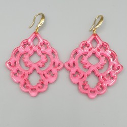 Oorbellen hanger van roze resin