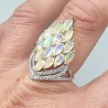 925 Sterling zilveren ring met marquise Opalen 18.5 mm