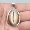 925 Sterling zilveren hanger met bruine Cowrie schelp
