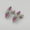 925 Sterling zilveren oorbellen Rhodoliet Granaat en Emerald