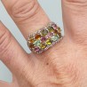 925 Sterling zilveren ring met Toermalijn en Saffieren 18.5 mm