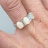 925 Sterling zilveren ring Opaal en Tanzaniet 17.3 mm