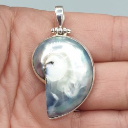 Zilveren Nautilus schelp hanger
