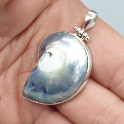 Zilveren Nautilus schelp hanger