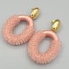 Glassberry oorbellen met roze zijde