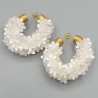 Creolen met witte bloemen sequins