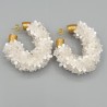 Creolen met witte bloemen sequins