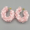 Creolen met roze bloemen sequins