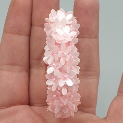 Creolen met roze bloemen sequins