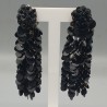 Zwarte sequin waterval oorbellen