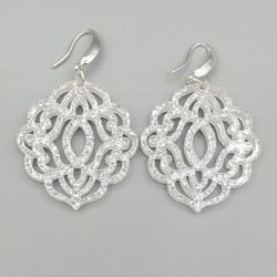 925 Sterling zilveren oorbellen zilver kleurige glitter resin hanger