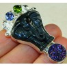 Zilveren edelsteen hanger olifant uit zwarte Onyx