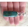 Zilveren edelsteen hanger Chrysocolla en Amethist