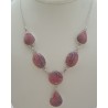 Zilveren ketting gezet met Rhodochrosiet