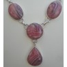 Zilveren ketting gezet met Rhodochrosiet