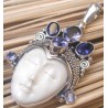 Zilveren hanger met gezicht en Amethist