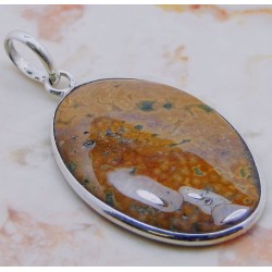 Zilveren edelsteenhanger met Oceaan Jasper
