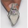 Zilveren ring met gezicht, Maansteen en Amethist