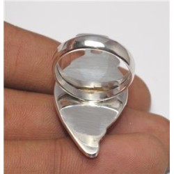 Zilveren ring met gezicht, Maansteen en Amethist