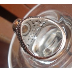 Zilveren edelsteen ring bloemen en Amethist maat 18.7
