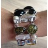 Zilveren edelsteen armband met Amber, Smokey Topaas en Parel