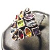 Zilveren edelsteen ring multi edelstenen ringmaat 18 mm