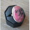 Zilveren ring gezet met Rhodoniet ring maat 17.5 mm