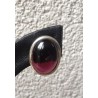 Zilveren edelsteen oorbellen / oorknoppengrote cabochon Granaat