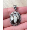 Zilveren edelsteen hanger met Peanut wood Jasper bewerkte settin