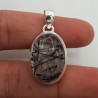 Zilveren edelsteenhanger met cabochon Toermalijnkwarts