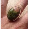 Zilveren edelsteen ring met Unakiet ring maat 17.3 mm
