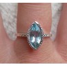 Zilveren ring gezet met marquise blauw Topaas 18 mm