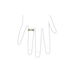 Zilveren edelsteen ring gezet met vijf Peridot stenen 17.3 mm