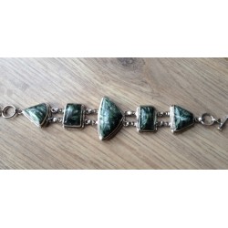Zilveren edelsteen armband met Serphiniet schakels