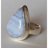Zilveren edelsteen ring met blauw Lace Agaat maat 17 mm