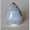 Zilveren edelsteen ring met blauw Lace Agaat maat 17 mm
