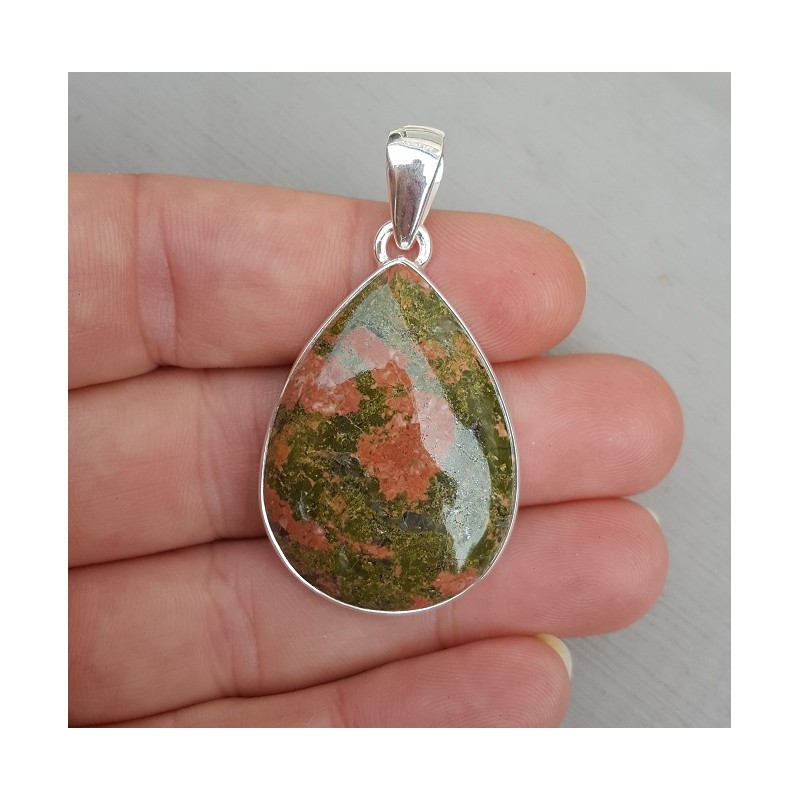 Zilveren hanger met cabochon geslepen Unakiet