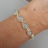 Rosé vergulde armband gezet met aqua Chalcedoon