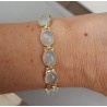 Rosé vergulde armband gezet met aqua Chalcedoon