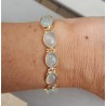 Rosé vergulde armband gezet met aqua Chalcedoon