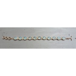 Rosé vergulde armband gezet met aqua Chalcedoon
