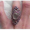 Zilveren ring met Prehniet, Amethist en Rhodoliet Granaat 17.3 m