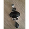 Zilveren edelsteen hanger Onyx, Rutielkwarts en Smokey Topaas