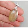 Zilveren edelsteen hanger ovale cabochon gouden Rutielkwarts