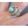 Zilveren gifring met Larimar ring maat 17.3 mm