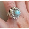 Zilveren gifring met Larimar ring maat 17.3 mm